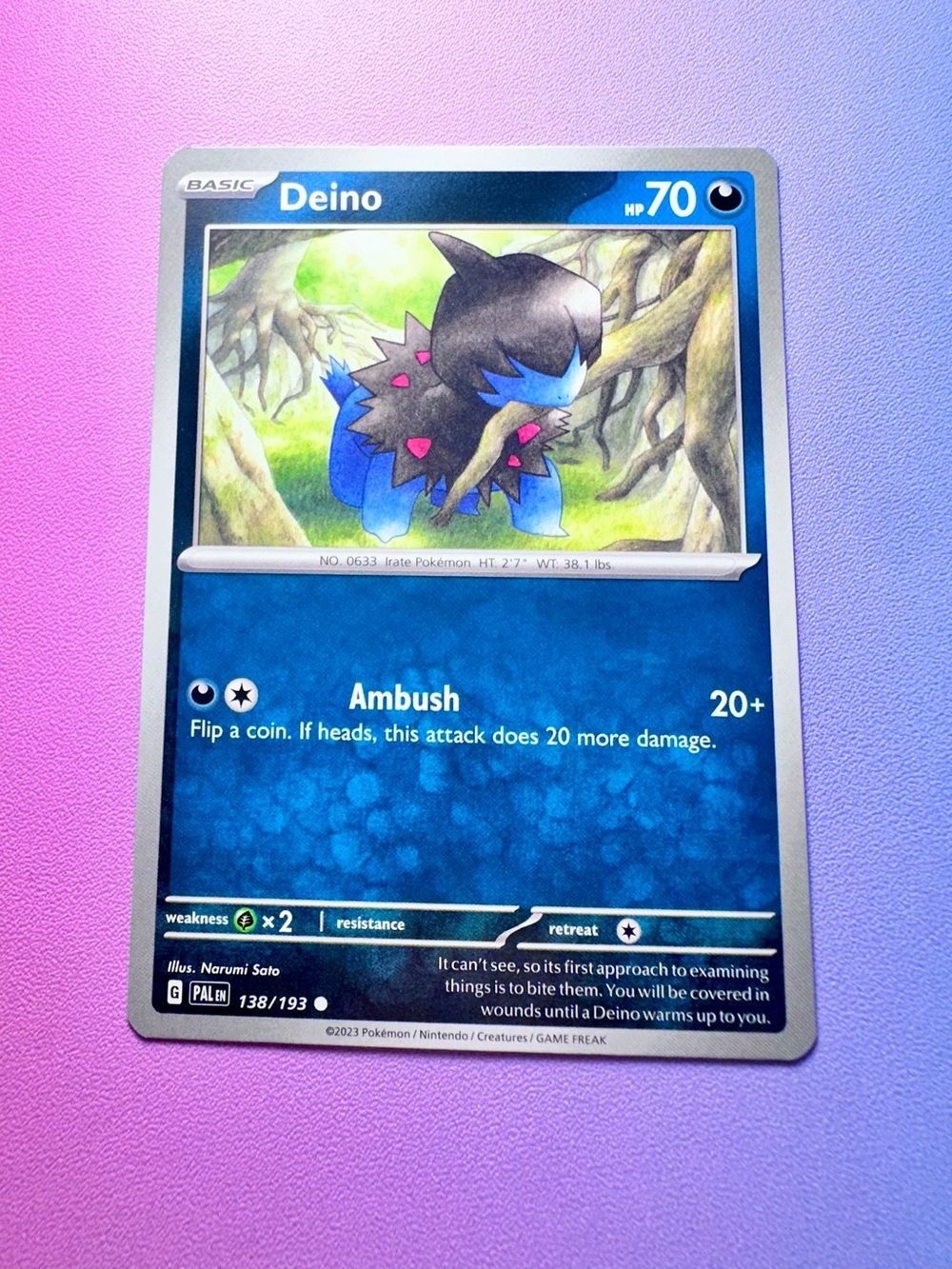 deino - 138/193 (common) — pokémon: paldea evolved